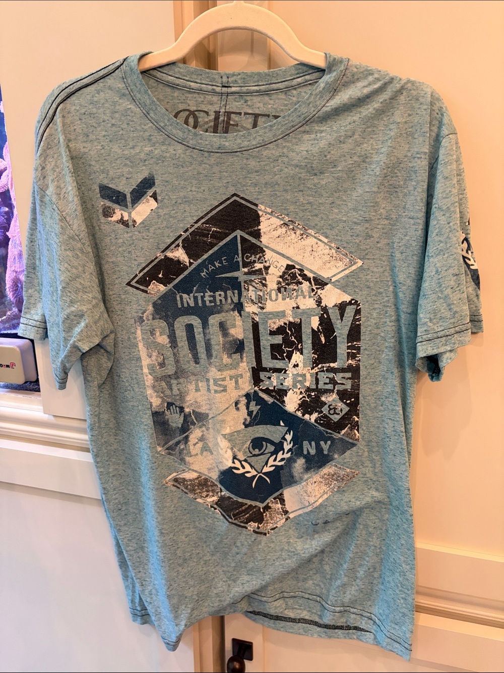 Society Light Blue Graphic Short-Sleeve Tee